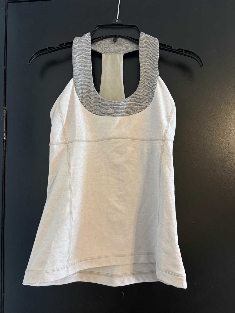 lululemon athletica White Tank with Gray Scoop Neck